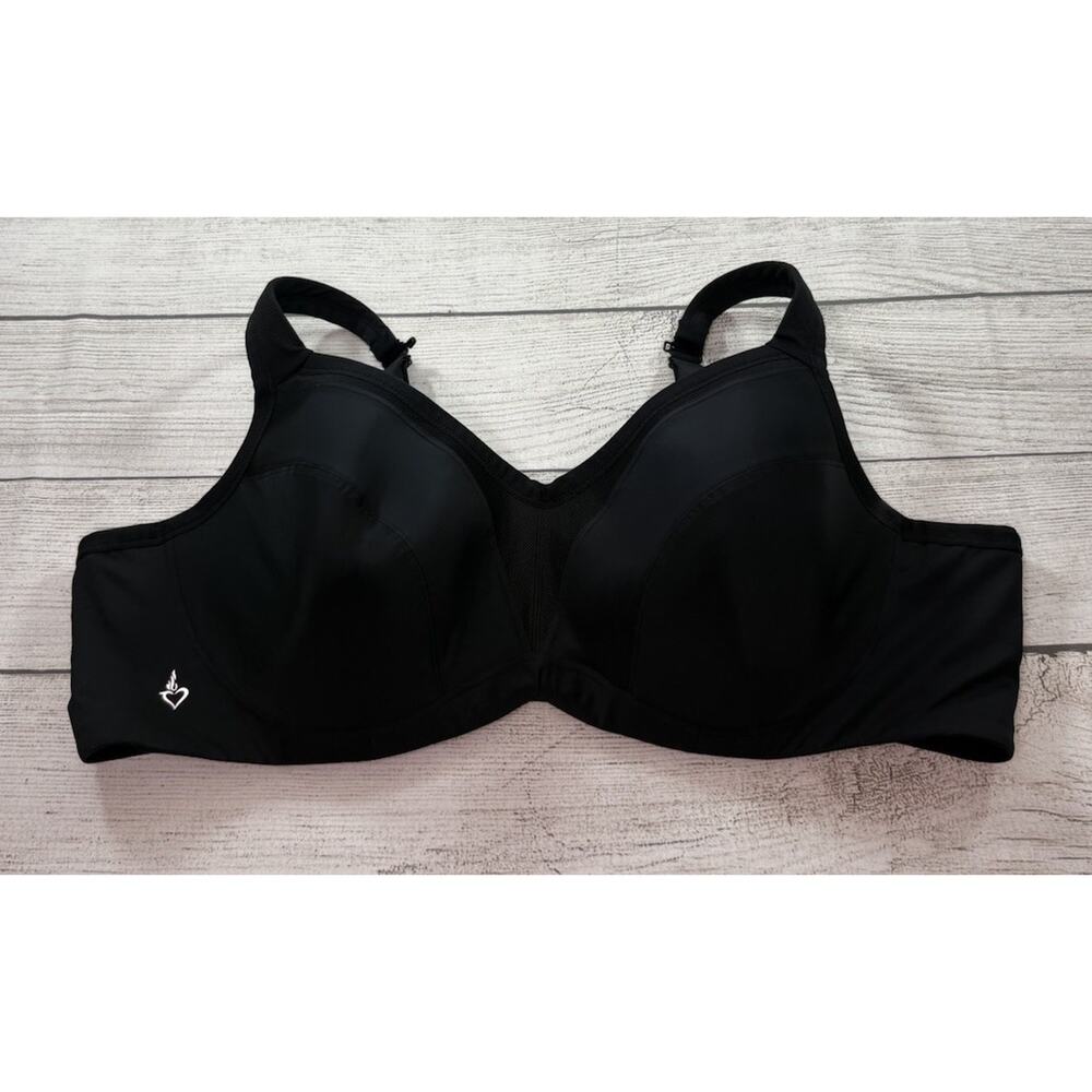 Torrid Women’s Mid Impact Underwire Sports Bra Activewear Workout Black Size 48C